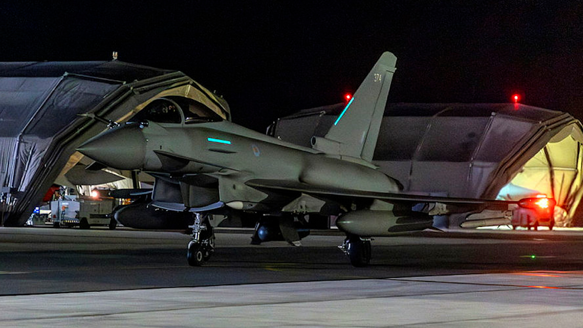 RAF Typhoon getting ready to carry out a strike in Yemen