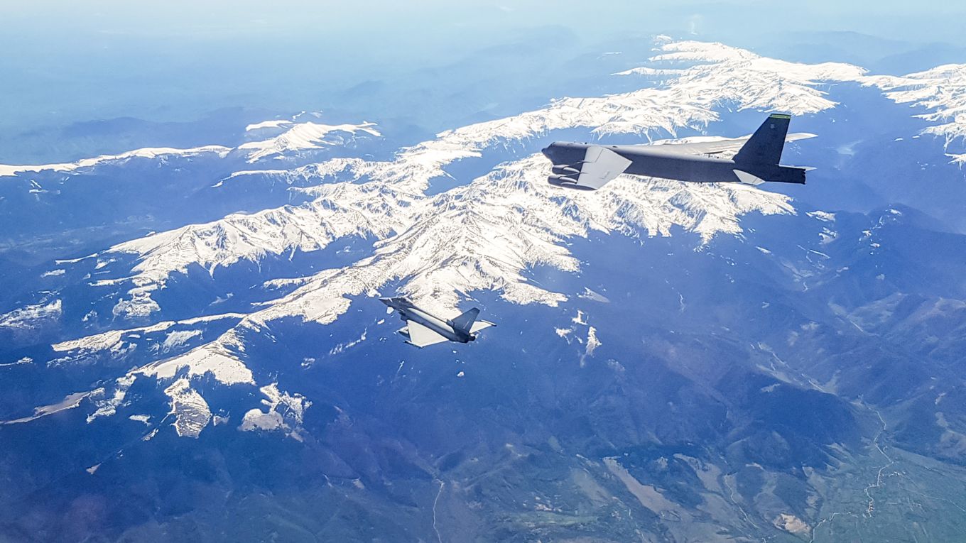 Cover image: RAF Typhoon conducts training with a US B-52 over Romania (Picture: RAF).