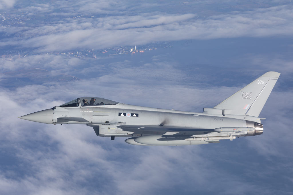 RAF Typhoon from Lossiemouth flying over Eastern Europe 081220 CREDIT MOD