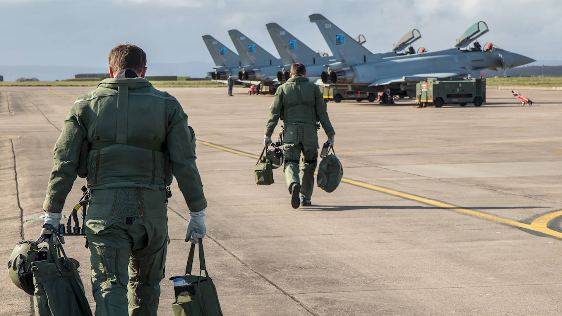 Typhoon pilots from 6 Squadron prepare to fly to Lithuania (Picture: RAF).