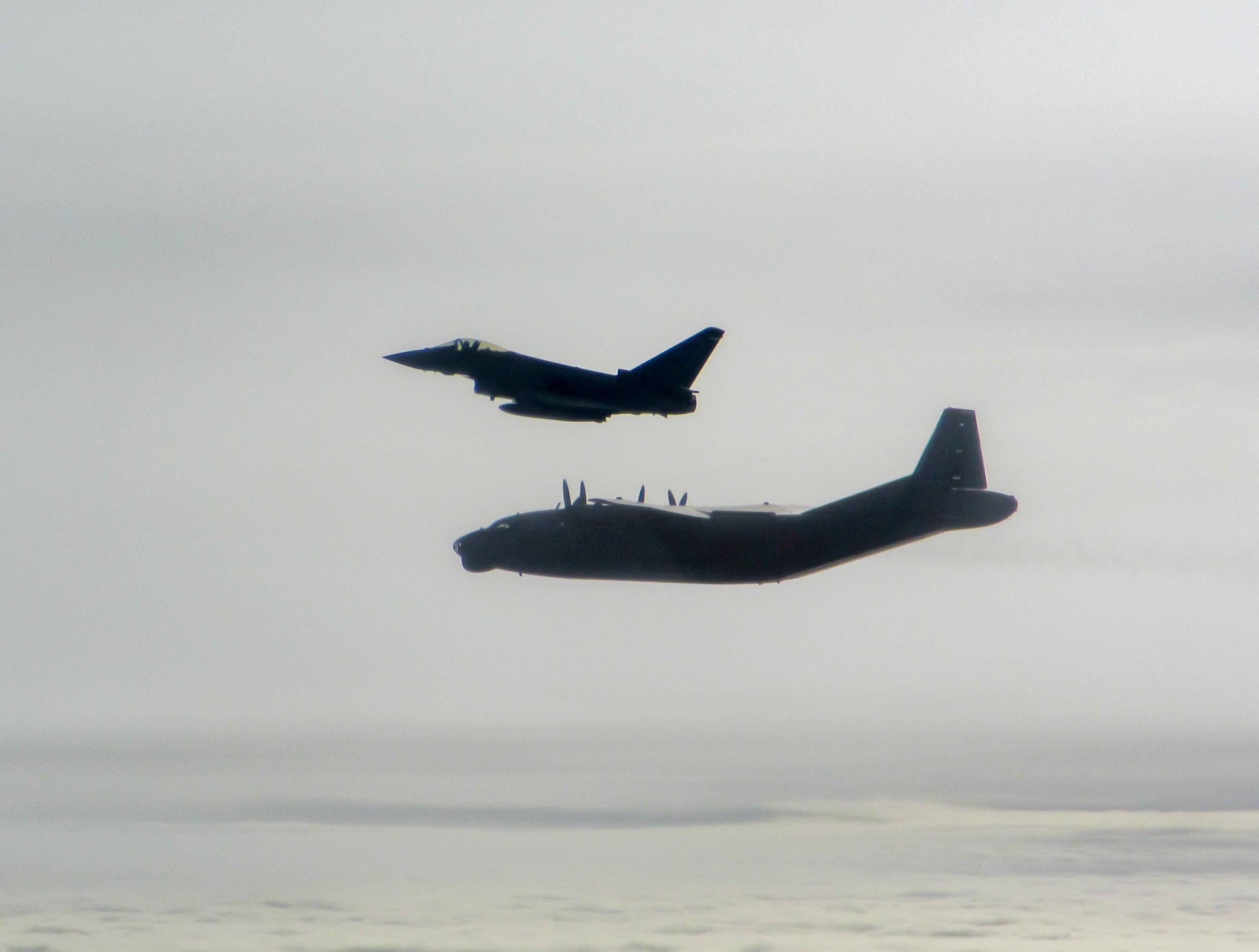 RAF Typhoons intercept Russian AN-12 transport aircraft in Estonia CREDIT 300519 RAF