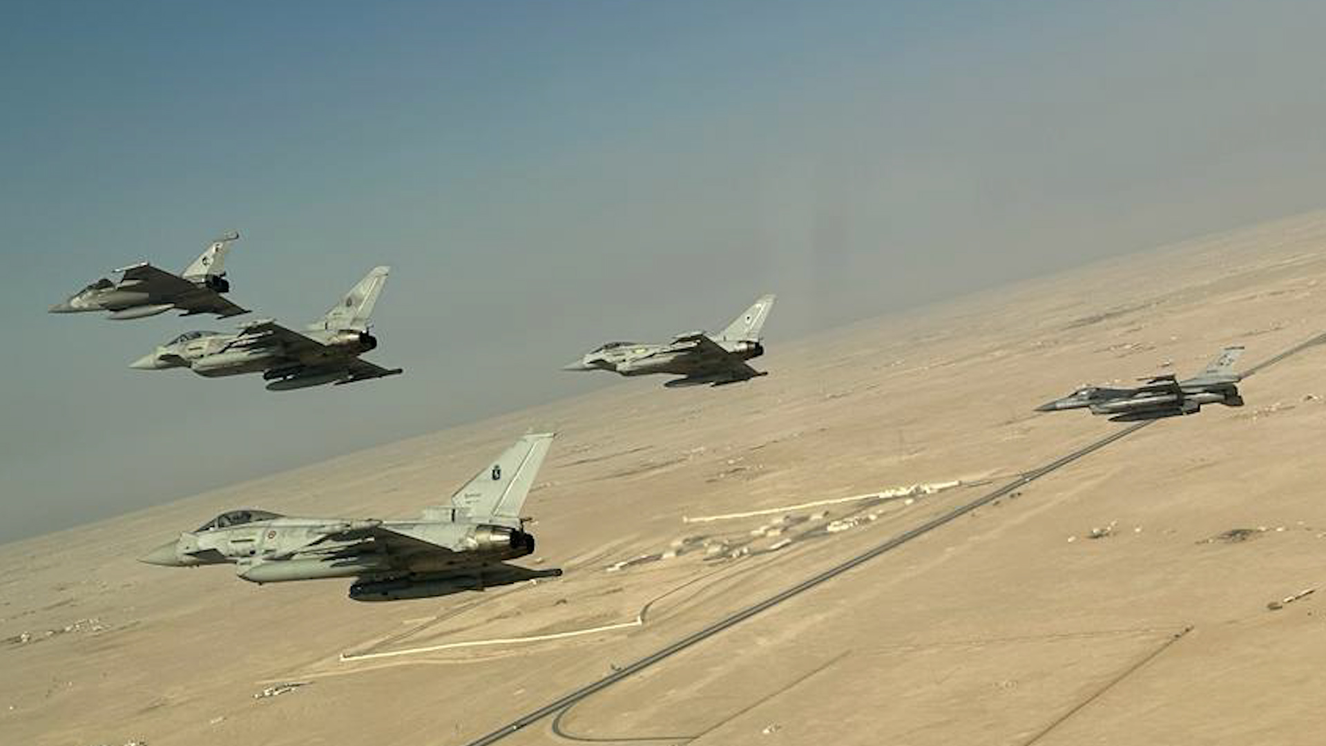 RAF Typhoons join partner forces for Exercise Ferocious Falcon V in Qatar (Picture: RAF).