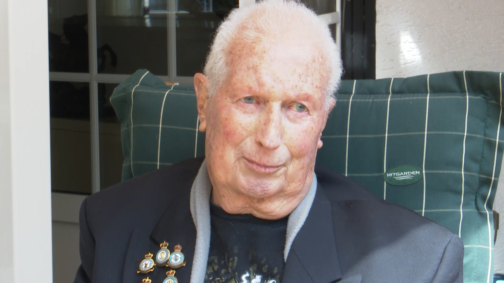 RAF Veteran Mike Meager in Germany receives support from Pam Flora during COVID CORONAVIRUS 180520 CREDIT BFBS.jpg