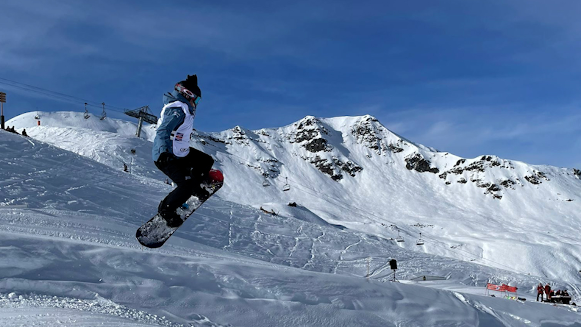 RAF competitor during the Snowboard Slope Style event at Meribel Inter Services Championship 03022022 CREDIT BFBS.jpg