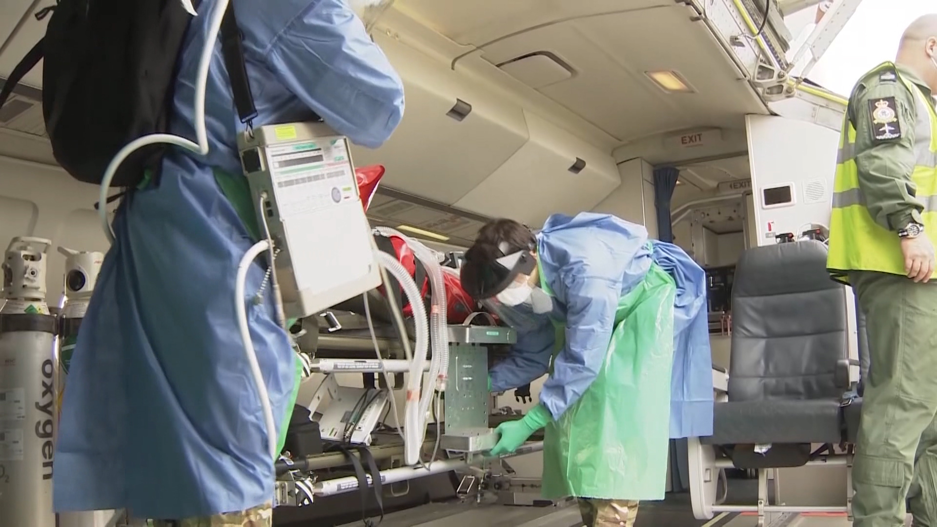 RAF medics will have to wear full PPE, like this, when treating coronavirus patients.