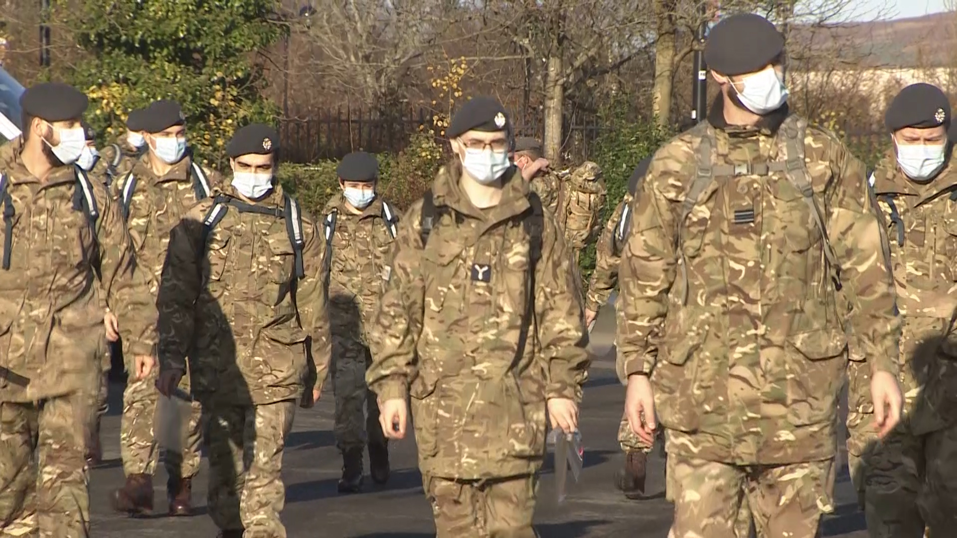 RAF personnel arrive in Merthyr Tydfil Wales to deliver mass testing and training 261120 CREDIT BFBS.jpg