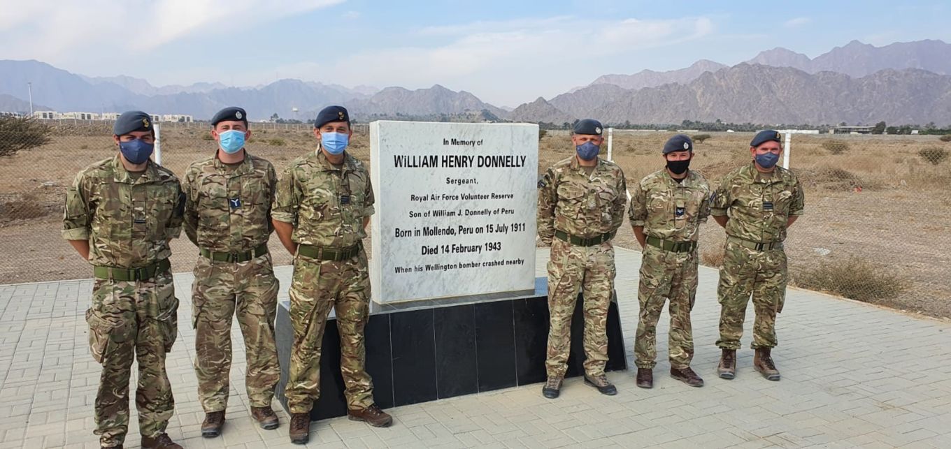 Cover image: British personnel at the memorial of Sergeant William Donnelly (Picture: RAF).Cover image: British personnel at the memorial of Sergeant William Donnelly (Picture: RAF).