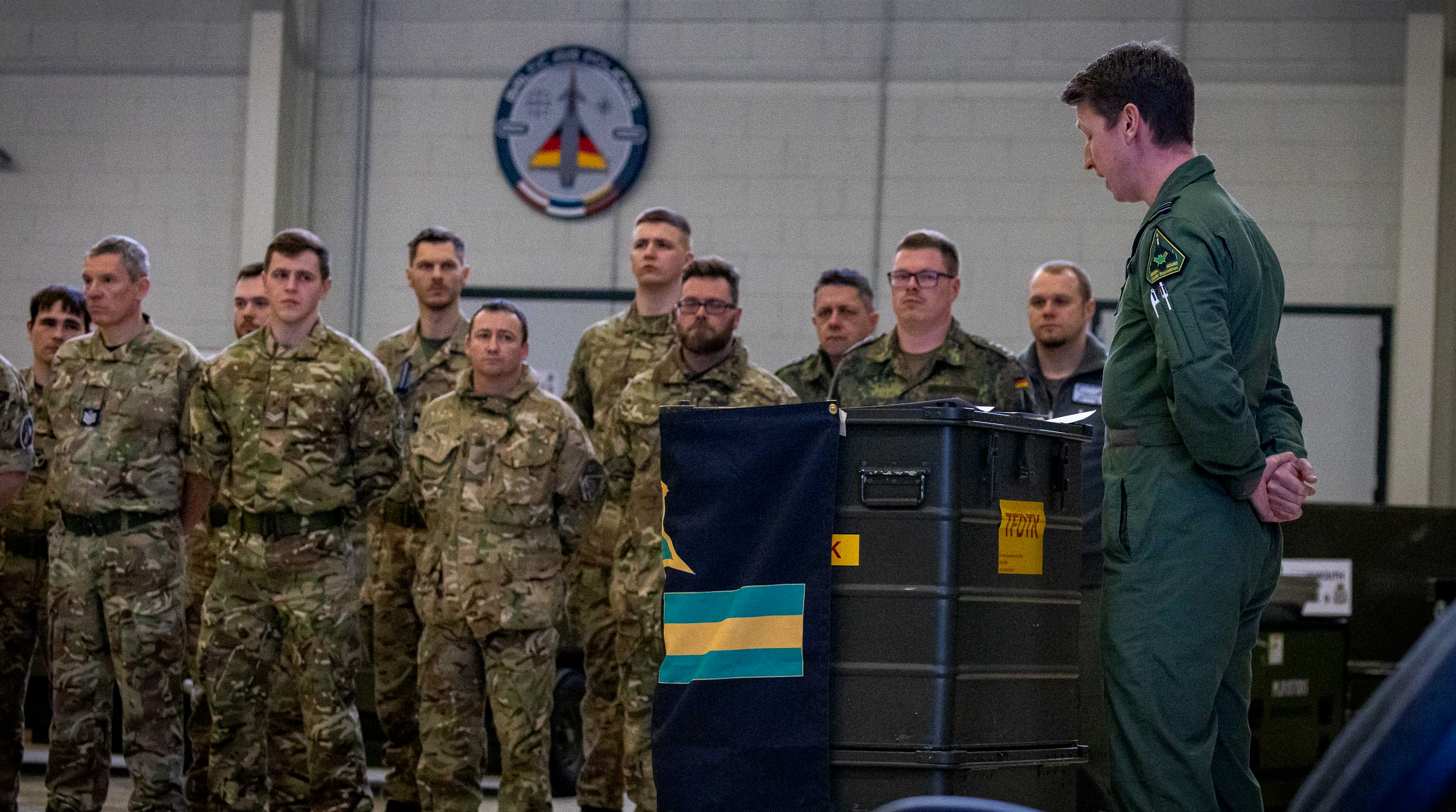 RAF personnel gathered in Kuwait and Estonia to remember Flight Lieutenant Kevin Barry Main, and Flight Lieutenant David Rhys Williams who died in 2003 (Picture: RAF).
