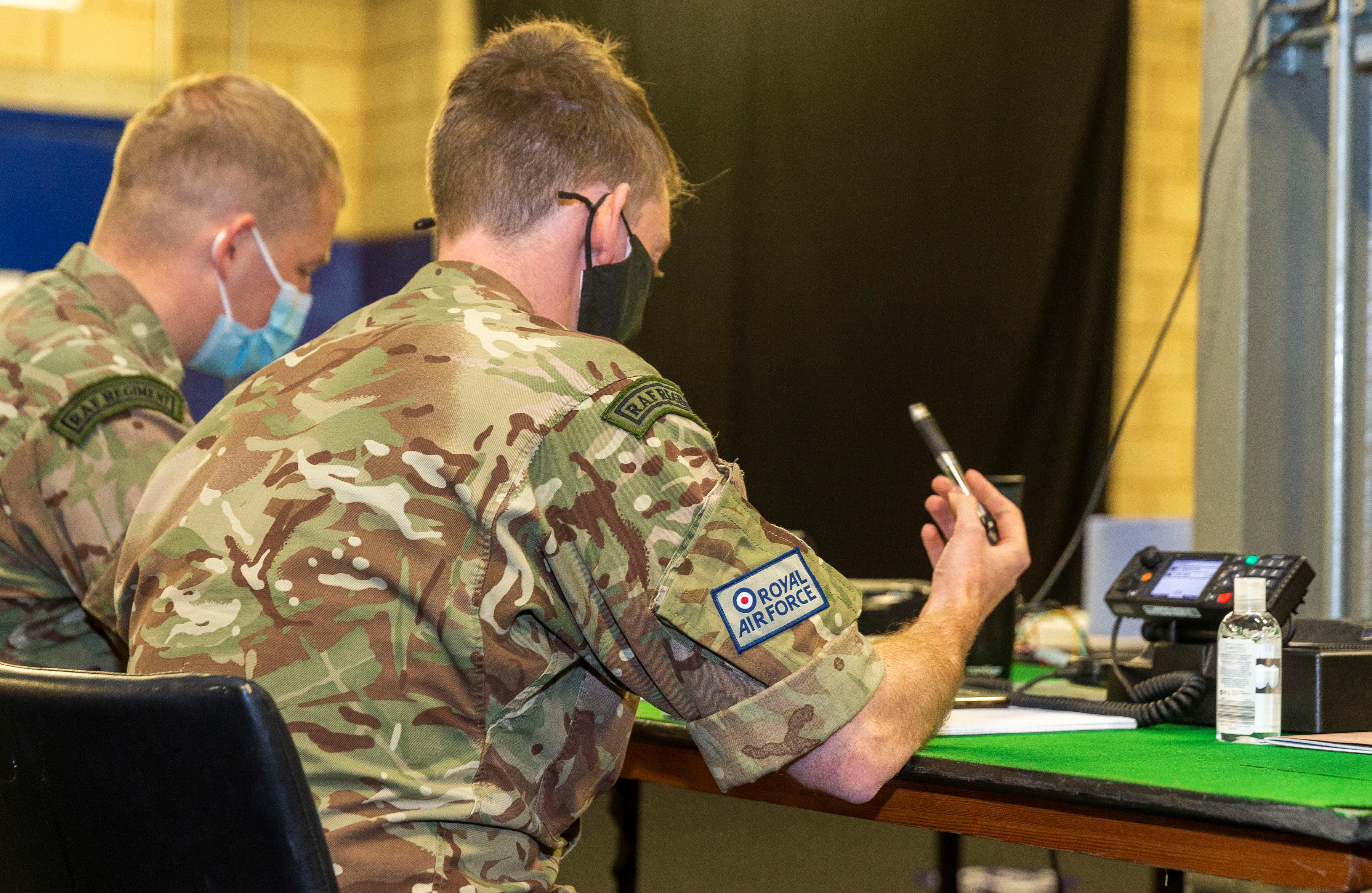 Last week, RAF personnel were deployed to Birmingham to support a Drop and Collect testing initiative (Picture: RAF).