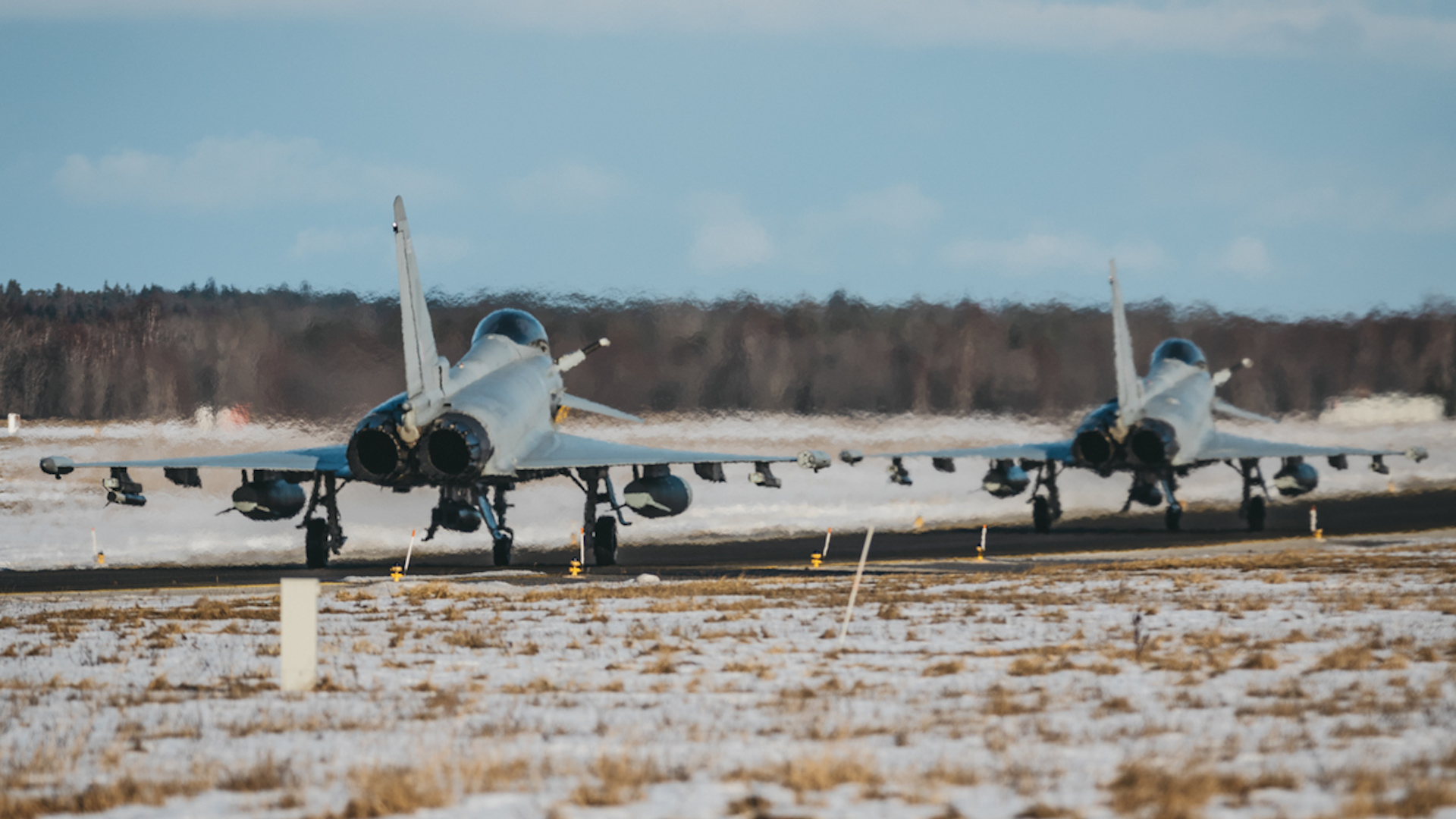 RAF personnel operating Typhoon fast jets in Estonia
