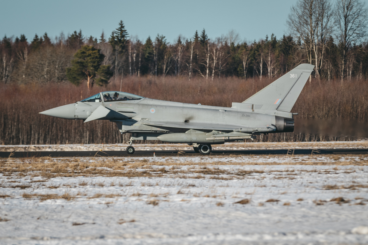 RAF personnel operating Typhoon fast jets in Estonia