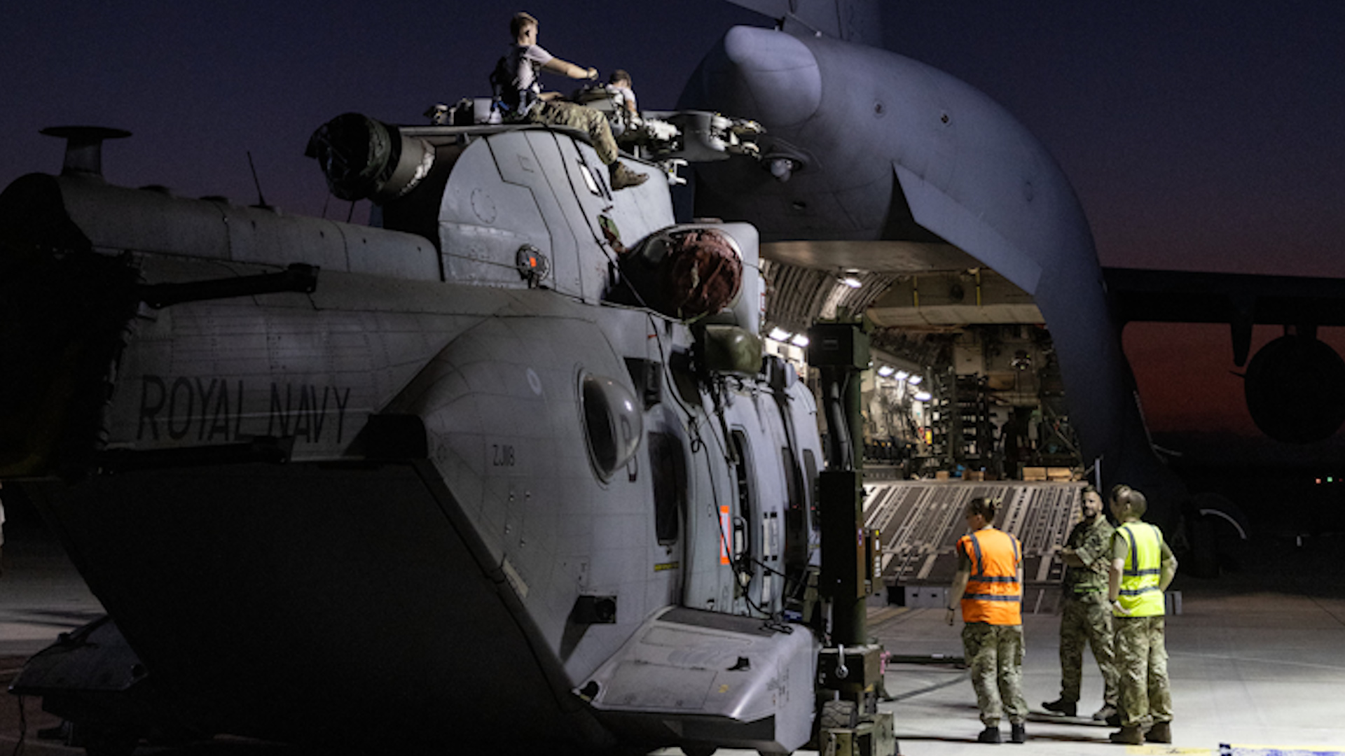 RAF's Air Mobility Force has carried out sortie of Merlin from Middle East 21122023 CREDIT RAF