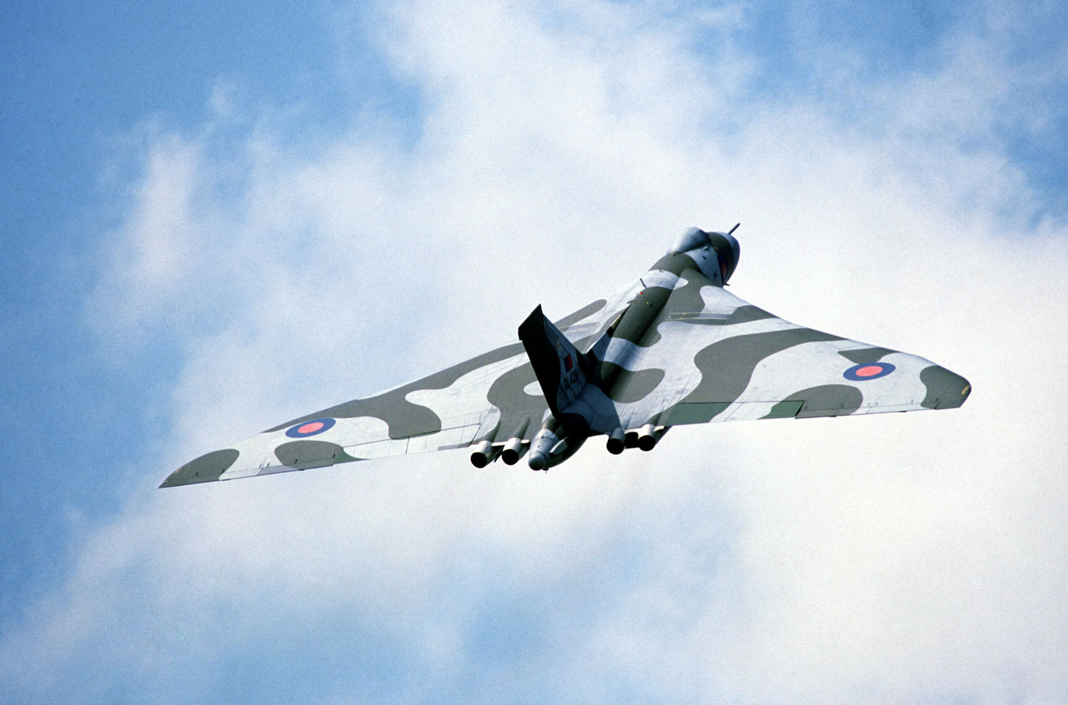 RAF Vulcan bomber in flight 