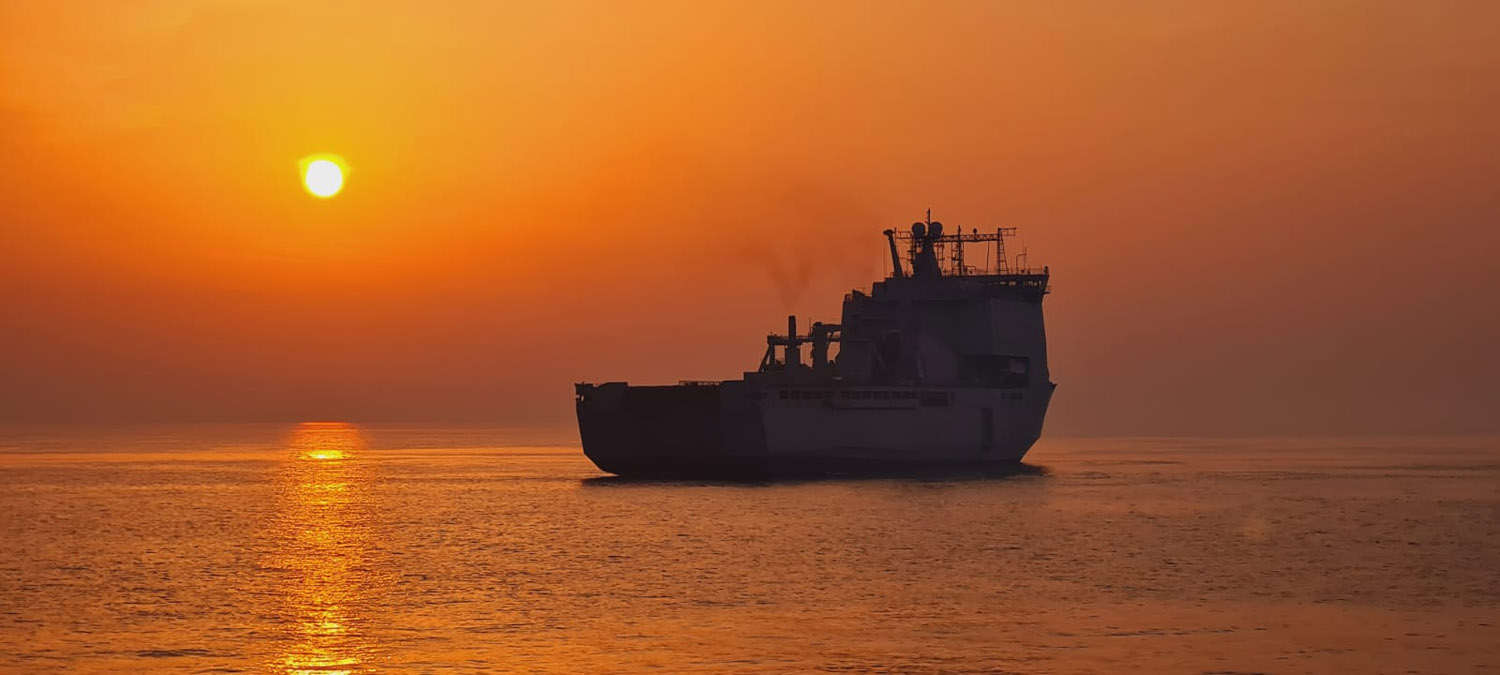 RFA Cardigan Bay at sunset 02052021 CREDIT ROYAL NAVY