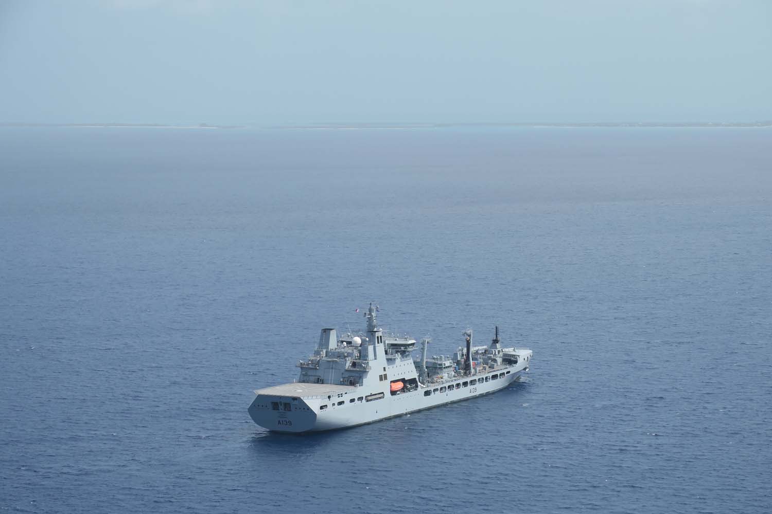 RFA Tideforce as seen from 815 Naval Air Squadron's Wildcat helicopter 