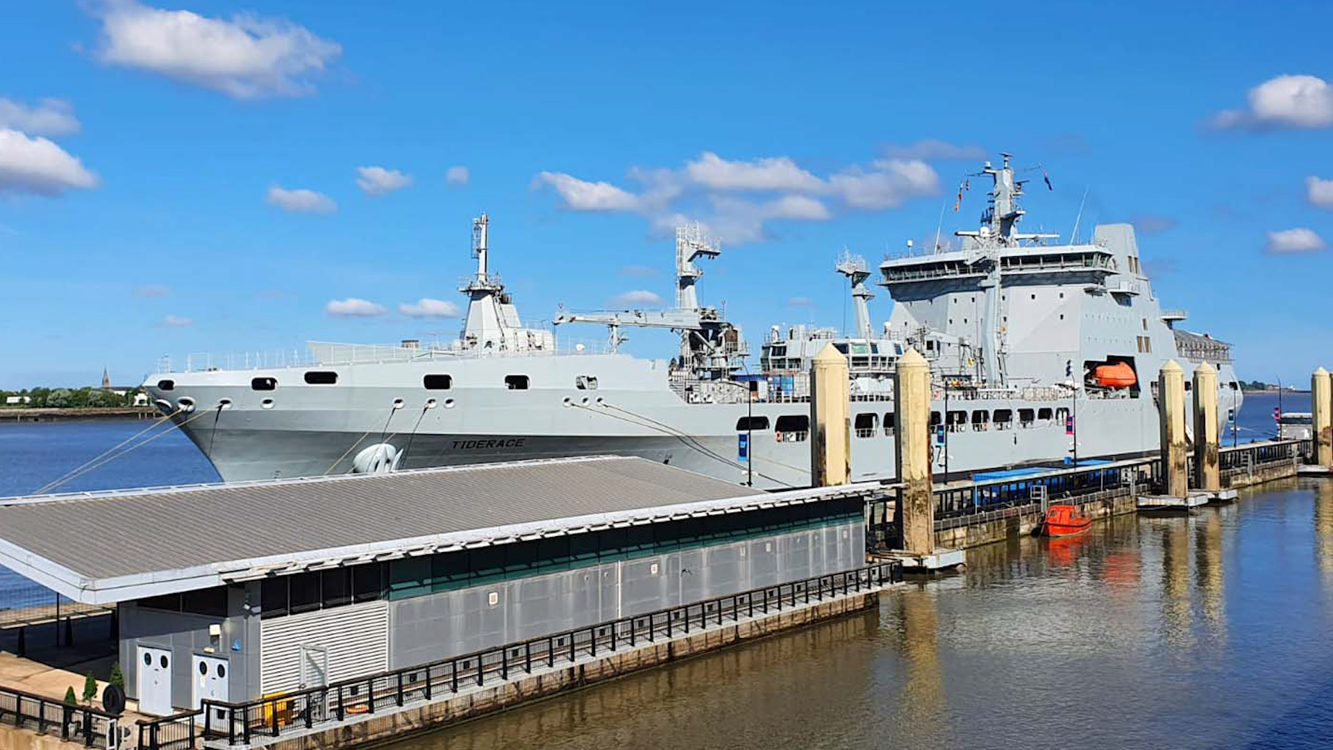 RFA Tiderace after revamp at Liverpool cruise terminal 160620 CREDIT Royal Navy.jpg