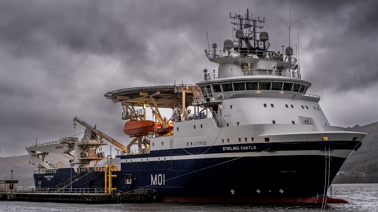 Royal Fleet Auxiliary Stirling Castle has arrived at her new home in Clyde, Scotland (Picture: RFA Stirling Castle).