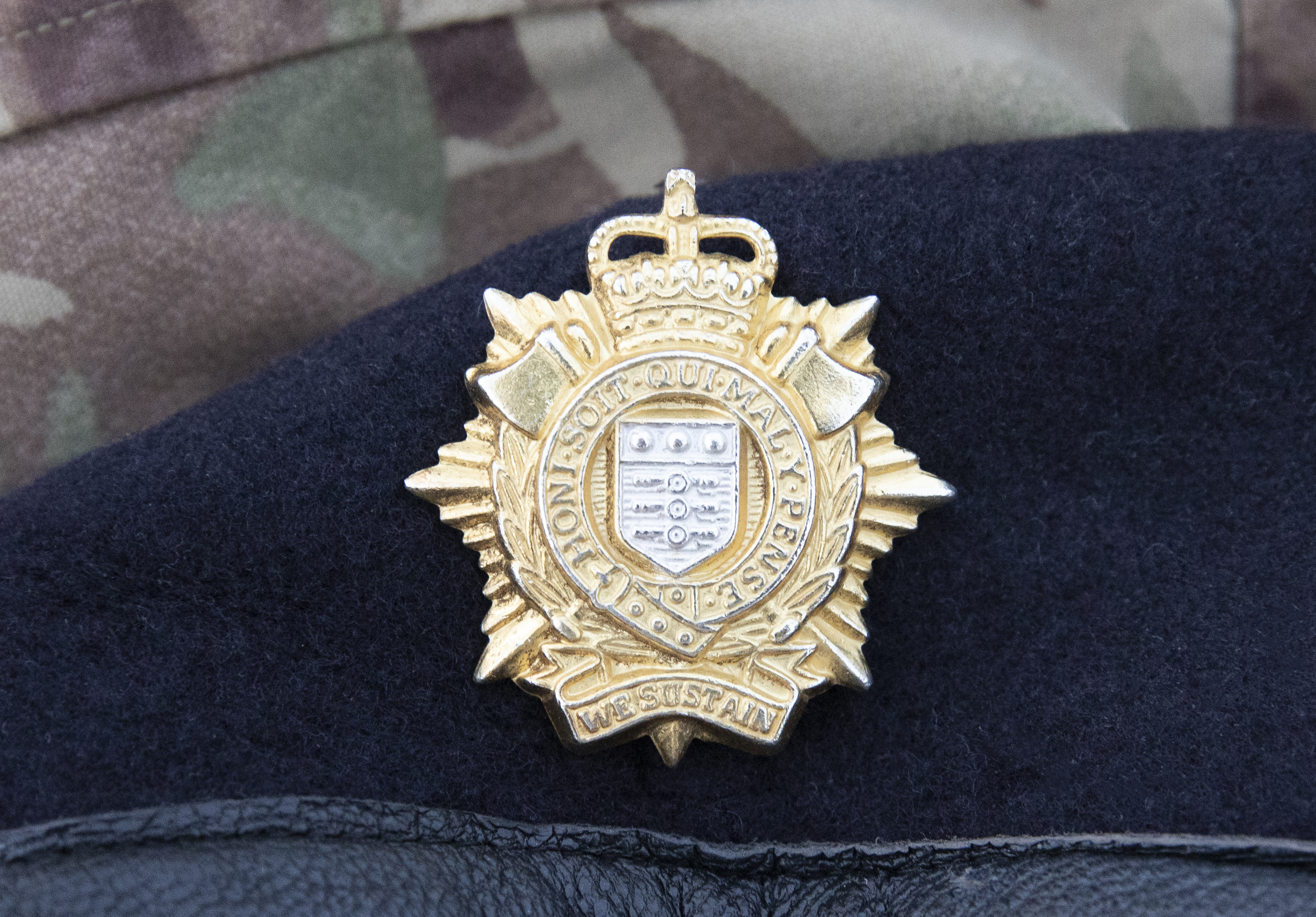 RLC Cap badge. Credit: Georgina Coupe, BFBS