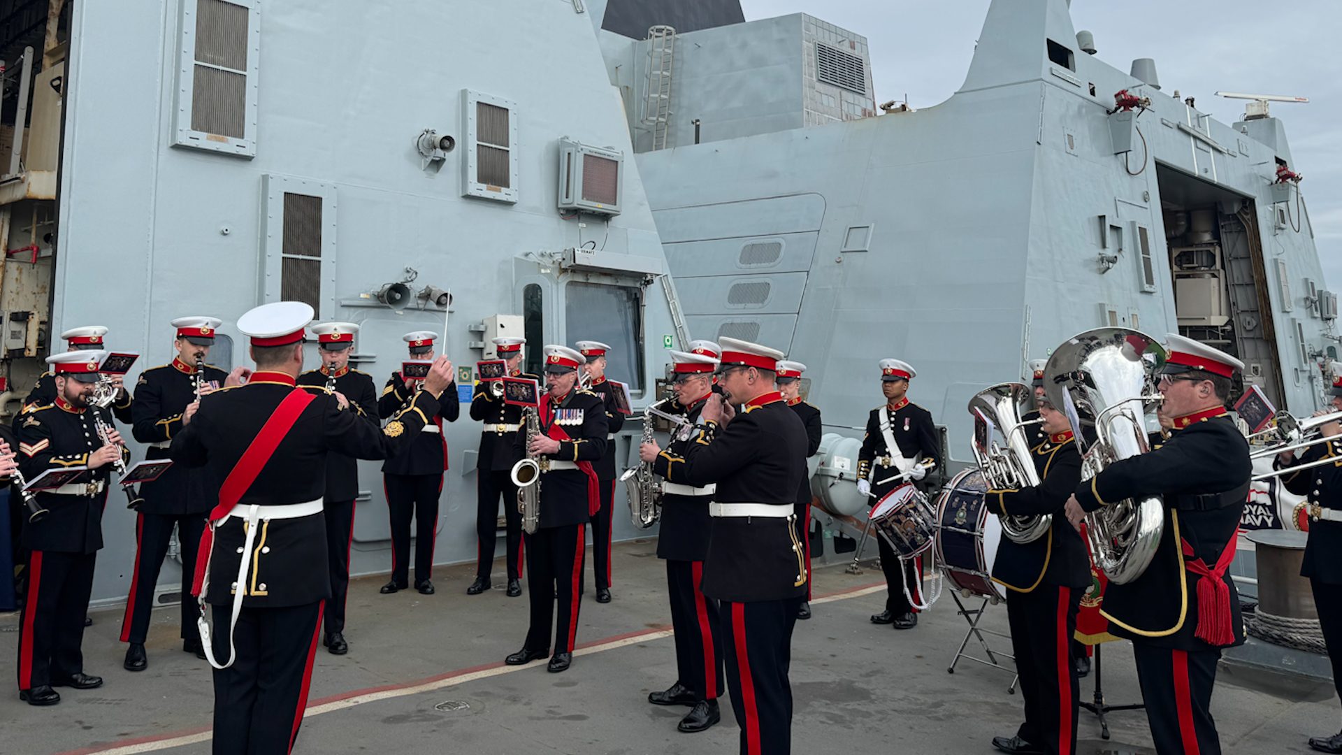 RM Band of Portsmouth perform on HMS Duncan