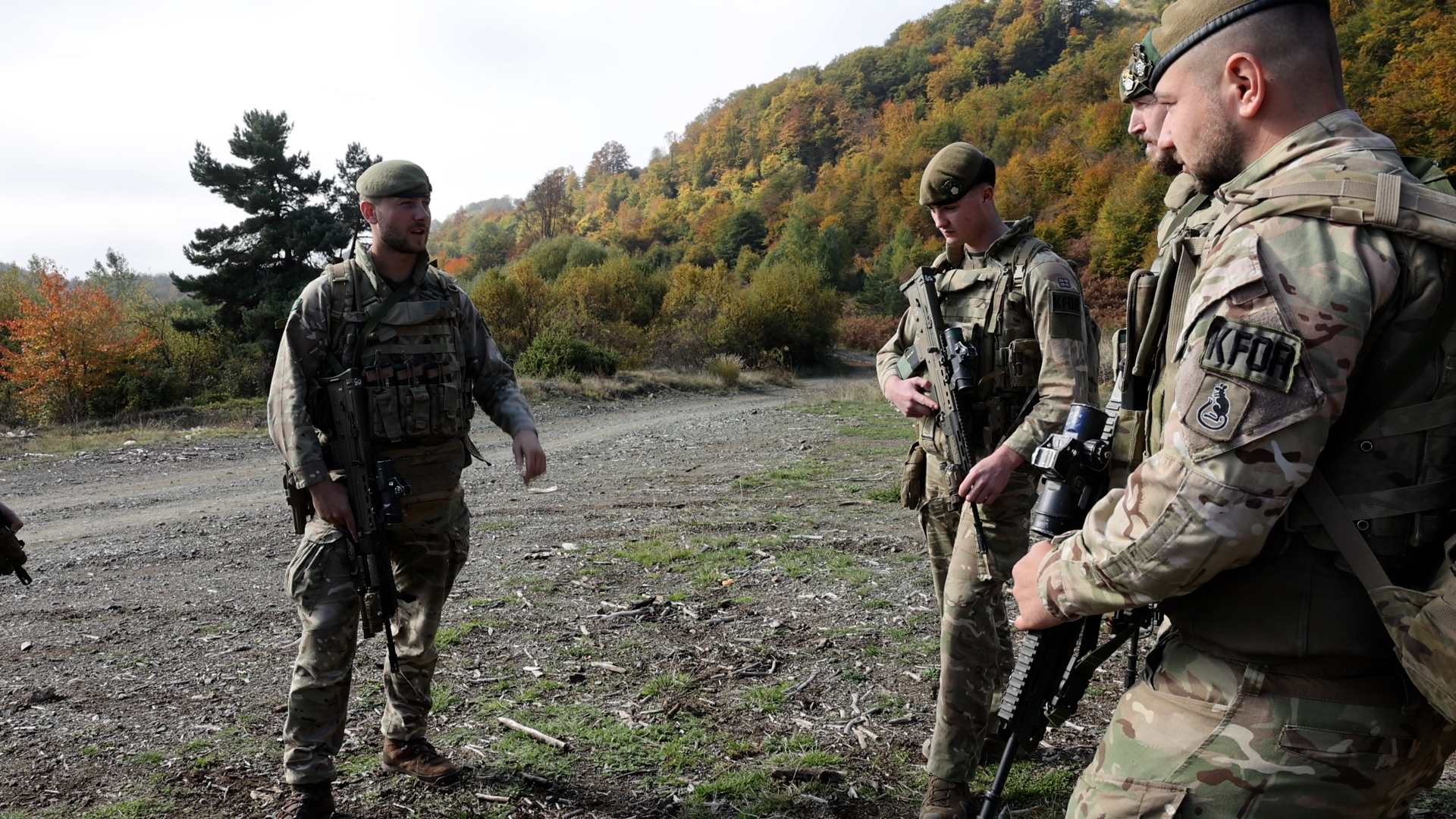Soldiers being breifed