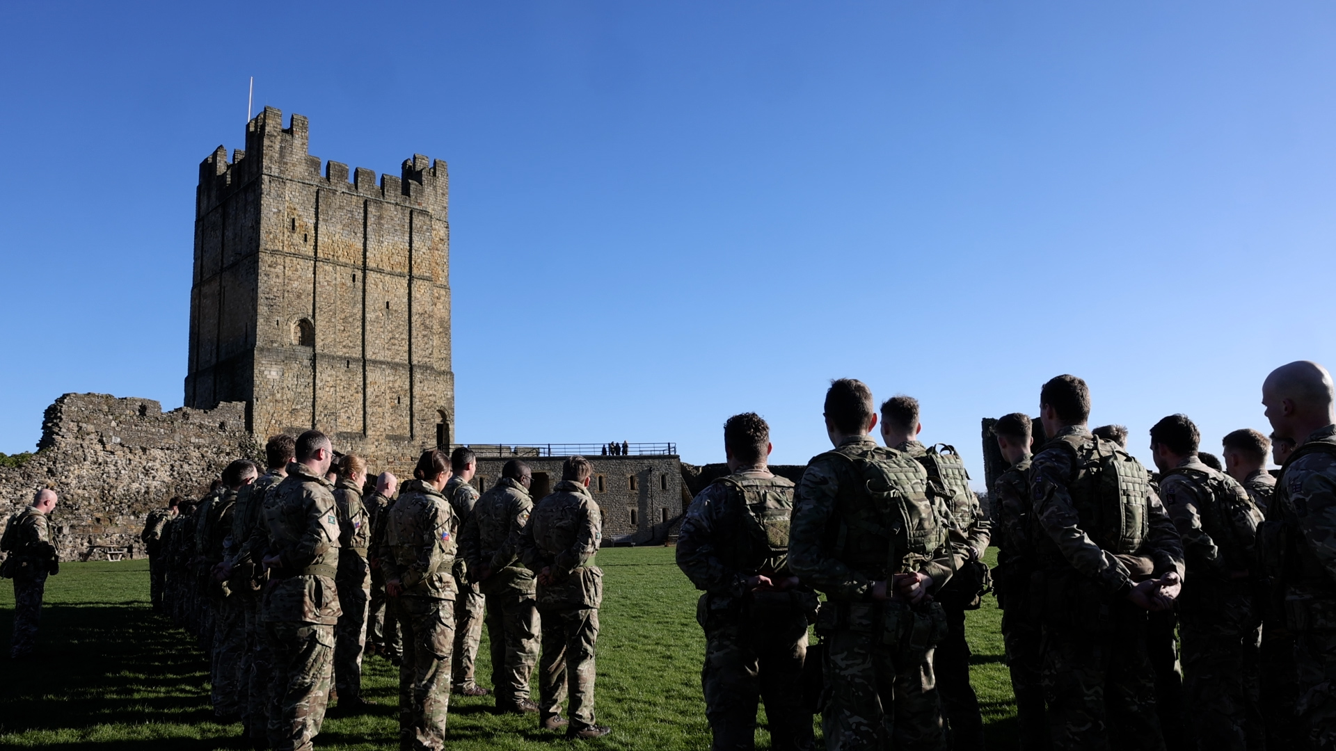 Soldiers took part in a farewell parade at Richmond Castle in Yorkshire