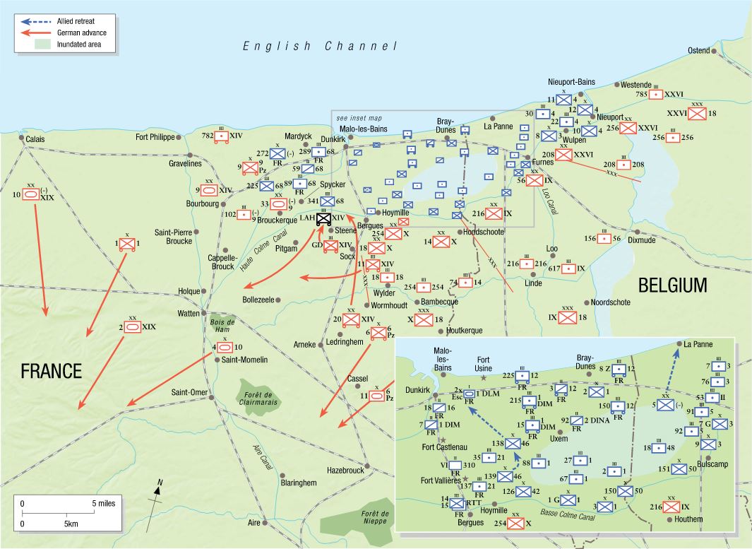 Realignment of German Forces attacking the Dunkirk Perimeter, 31 May