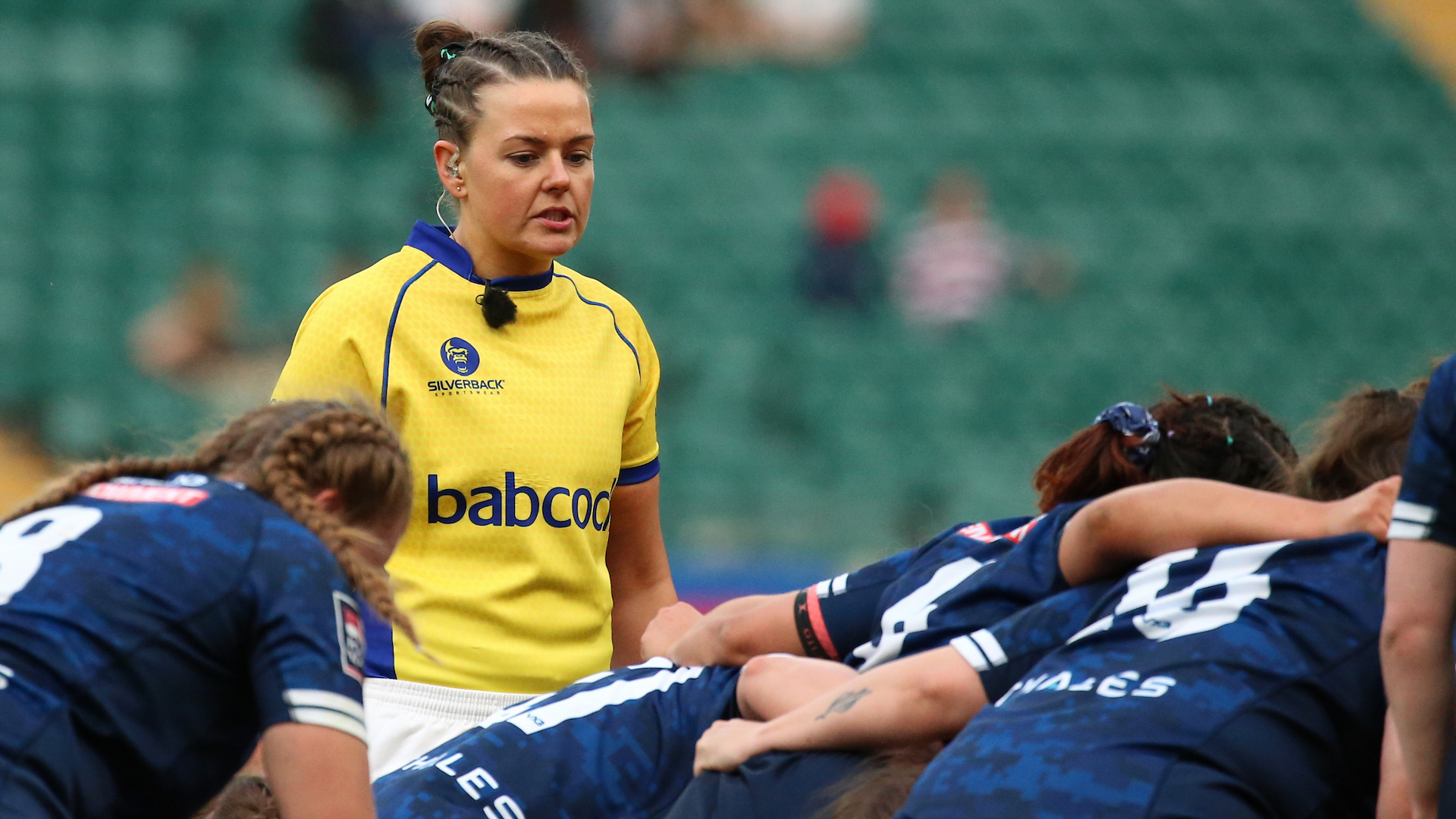 Rebecca Piddlesden as main referee for Army v Navy 2024 at Twickenham Credit Alligin Photography