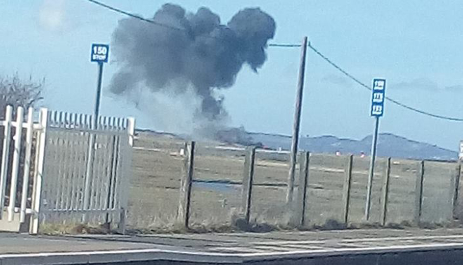 	Red Arrows Hawk Crash RAF Valley [Picture Sian Williams]