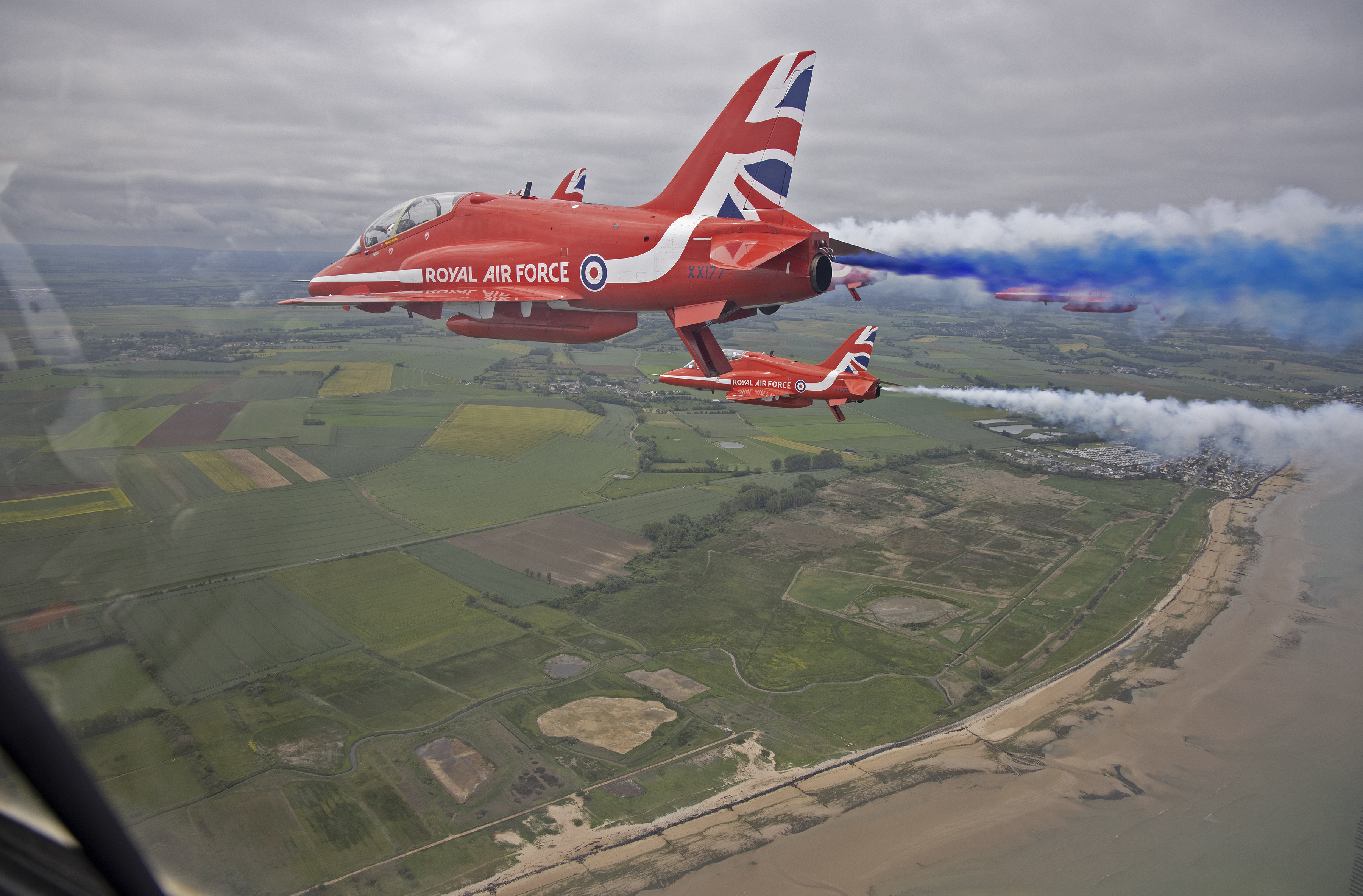 The Red Arrows flew over opening ceremony of the British Normandy Memorial (Picture: britishnormandymemorial.org).