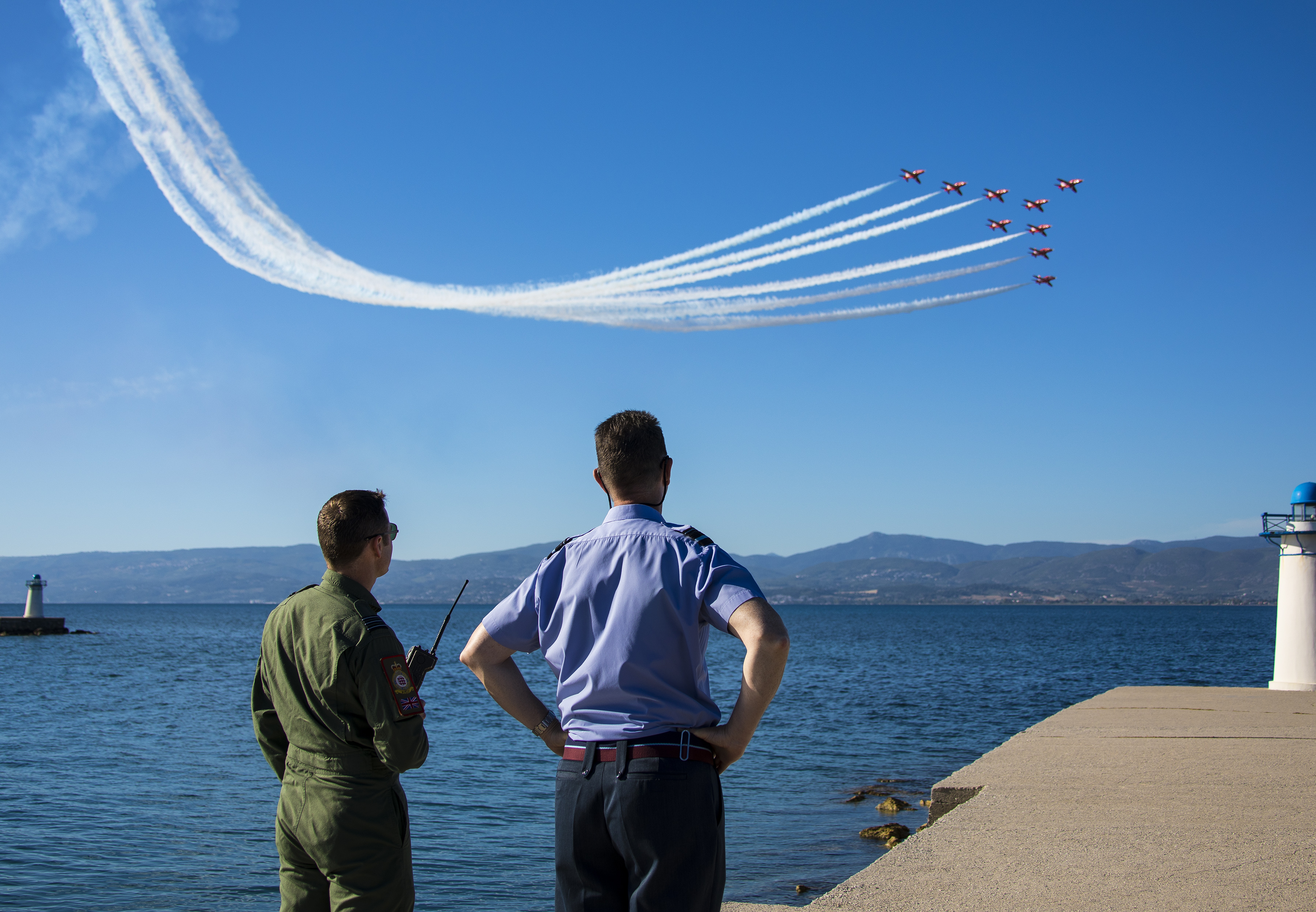 The Red Arrows perfected their skills on Exercise Springhawk in Greece (Picture: MOD).