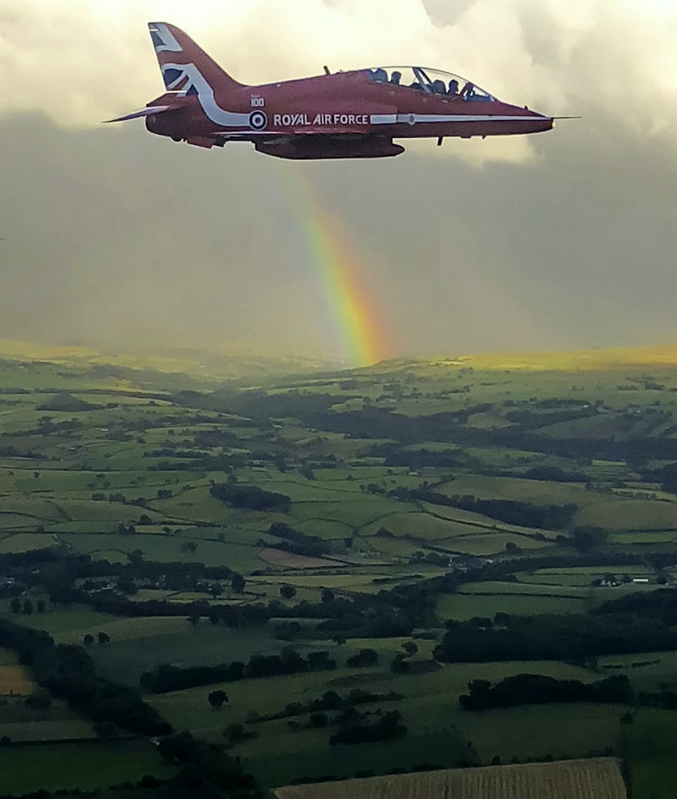 Red Arrows with rainbow CREDIT SWNS