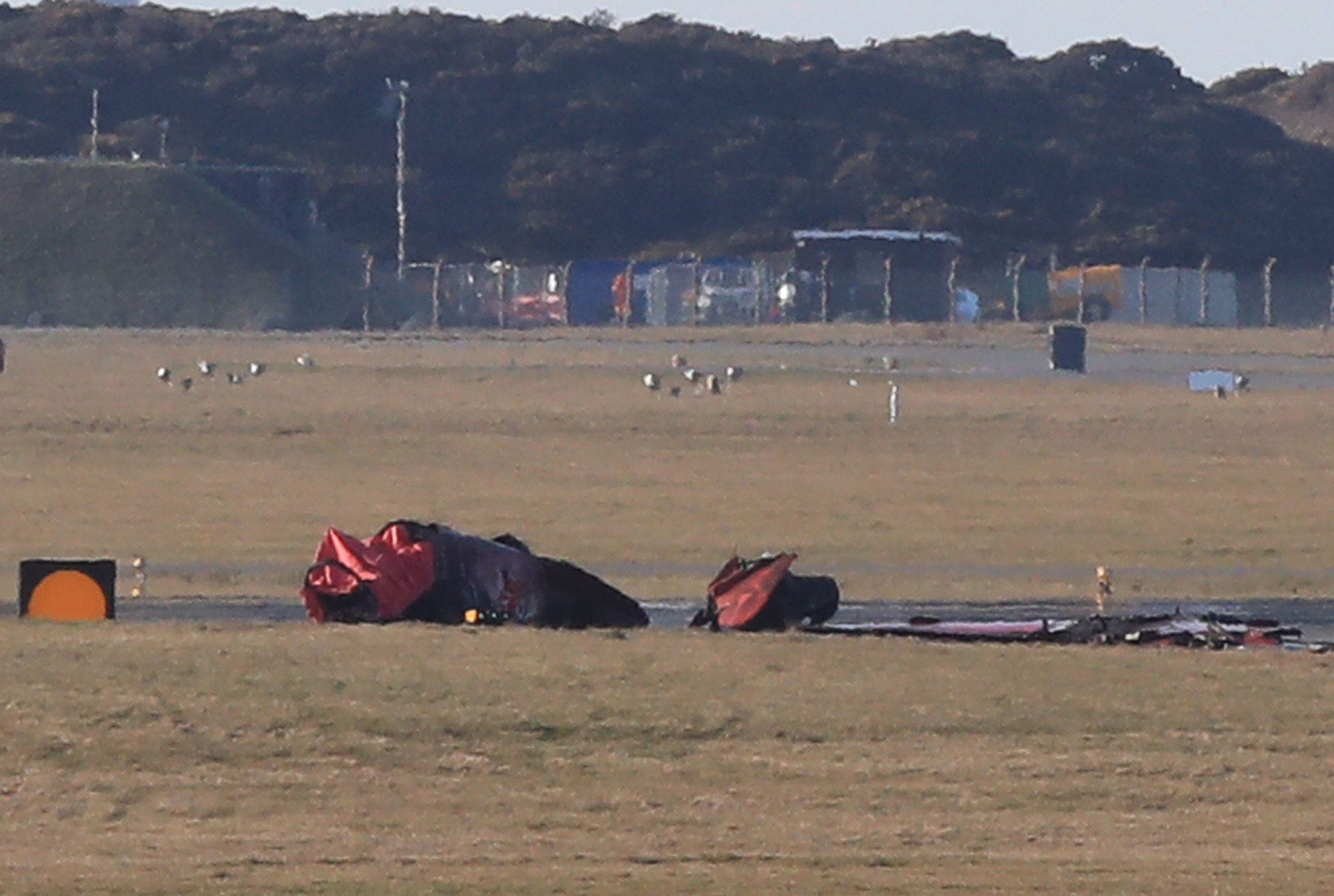 Wreckage of the crash at RAF Valley