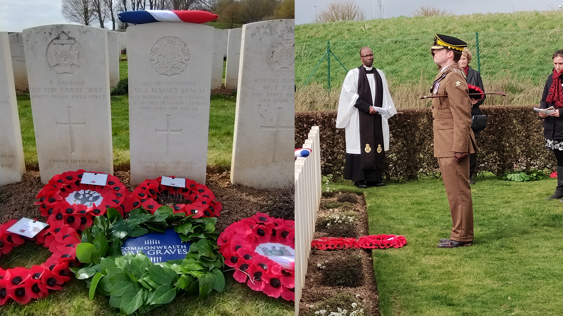 near Arras and at Crucifix Corner Cemetery at Villers-Bretonneux, France (Picture: MOD)