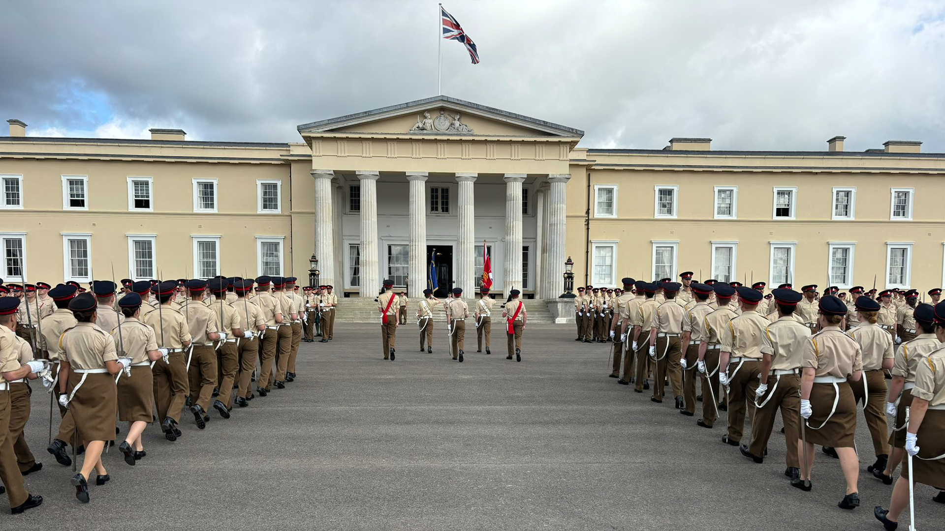 Rehearsal for Sovereigns Parade at Sandhurst 020824 CREDIT DAN COPE