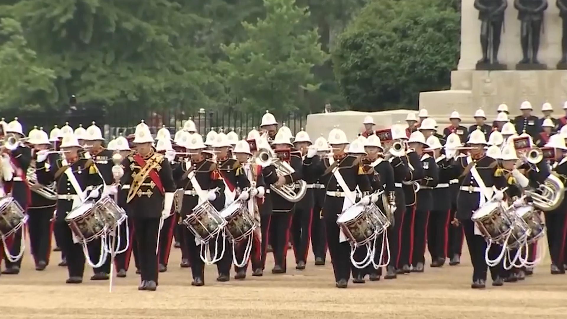 Rehersal for Beating Retreat CREDIT BFBS 