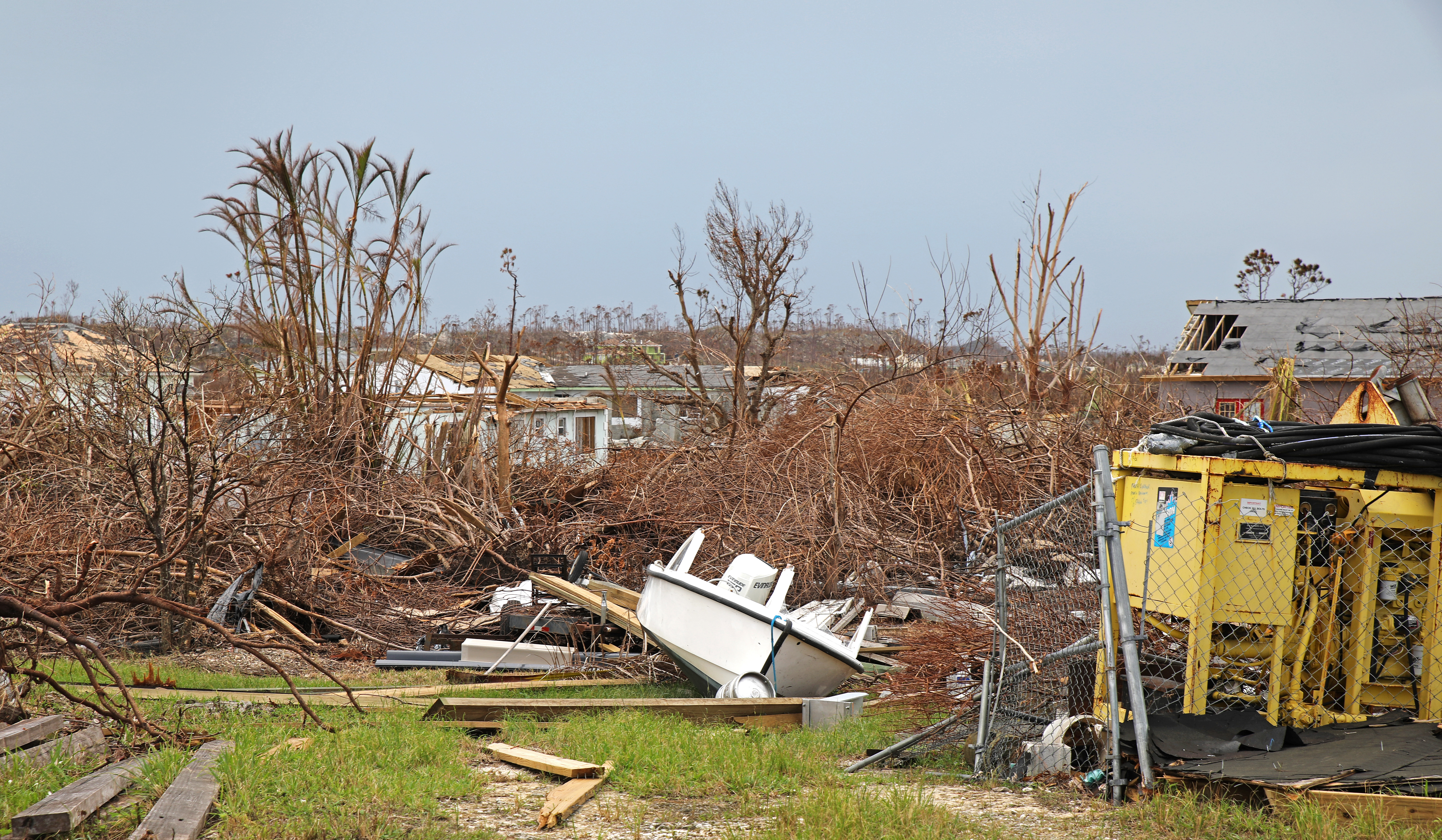 Remains in Abaco Island in the Bahamas after Hurricane Dorian 160919 SOURCE BFBS