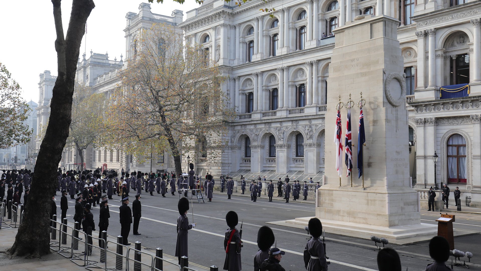 About 150 military personnel took part in the ceremony which was closed to the public for the first time (Picture: PA).
