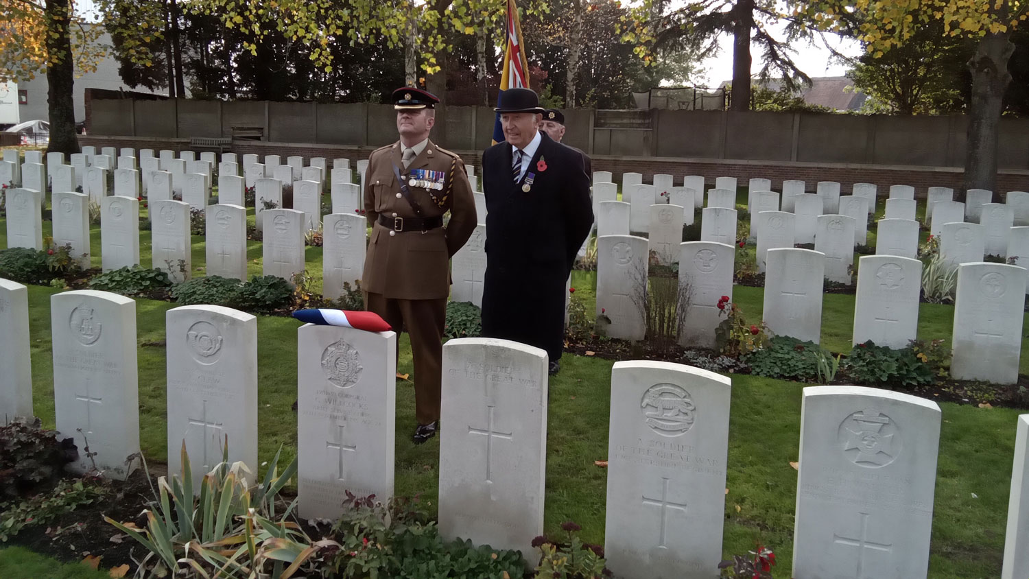 Representatives from the Royal Logistics Corps and Association in attendance at Cpl Willcocks’ service of rededication (Picture: Crown Copyright).