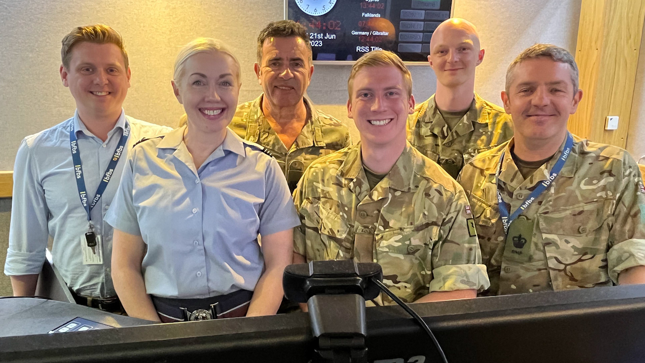 BFBS (British Forces Broadcasting Service) reservist staff on the radio with Amy Casey on Reserves Day 2023.