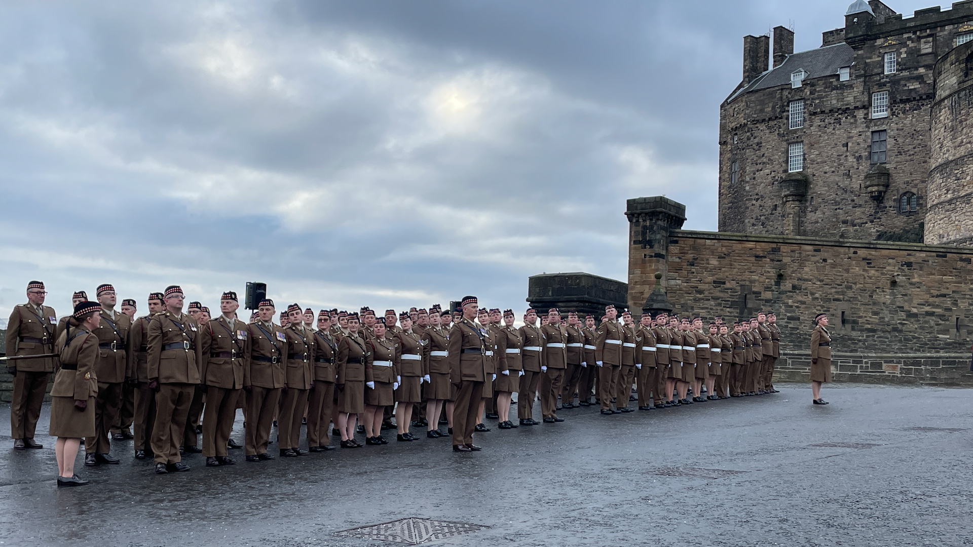 Reservists from 215 (Scottish) Multi-Role Medical Regiment Edinburgh Castle 021223 CREDIT BFBS