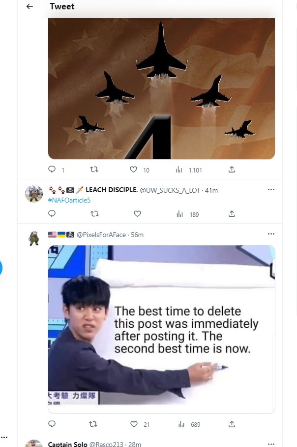 Response to a graphic shared by US Pacific Fleet to celebrate Independence Day showing Russian ship and jets 040723 CREDIT US Pacific Fleet Twitte