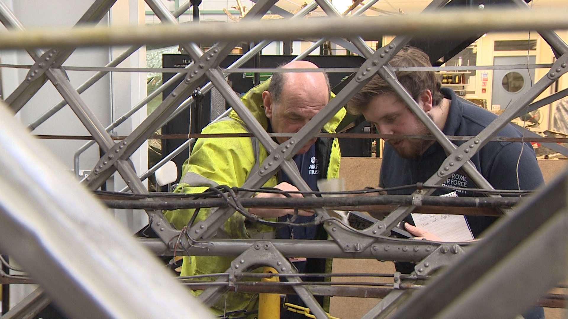 Restoration work on the Wellington Bomber