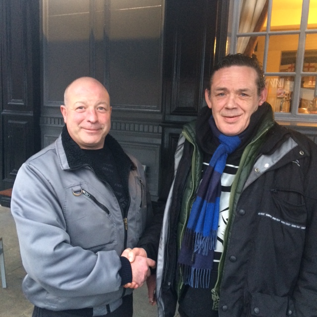 Rick MacGillivray (r) reunited with Army friend Daz