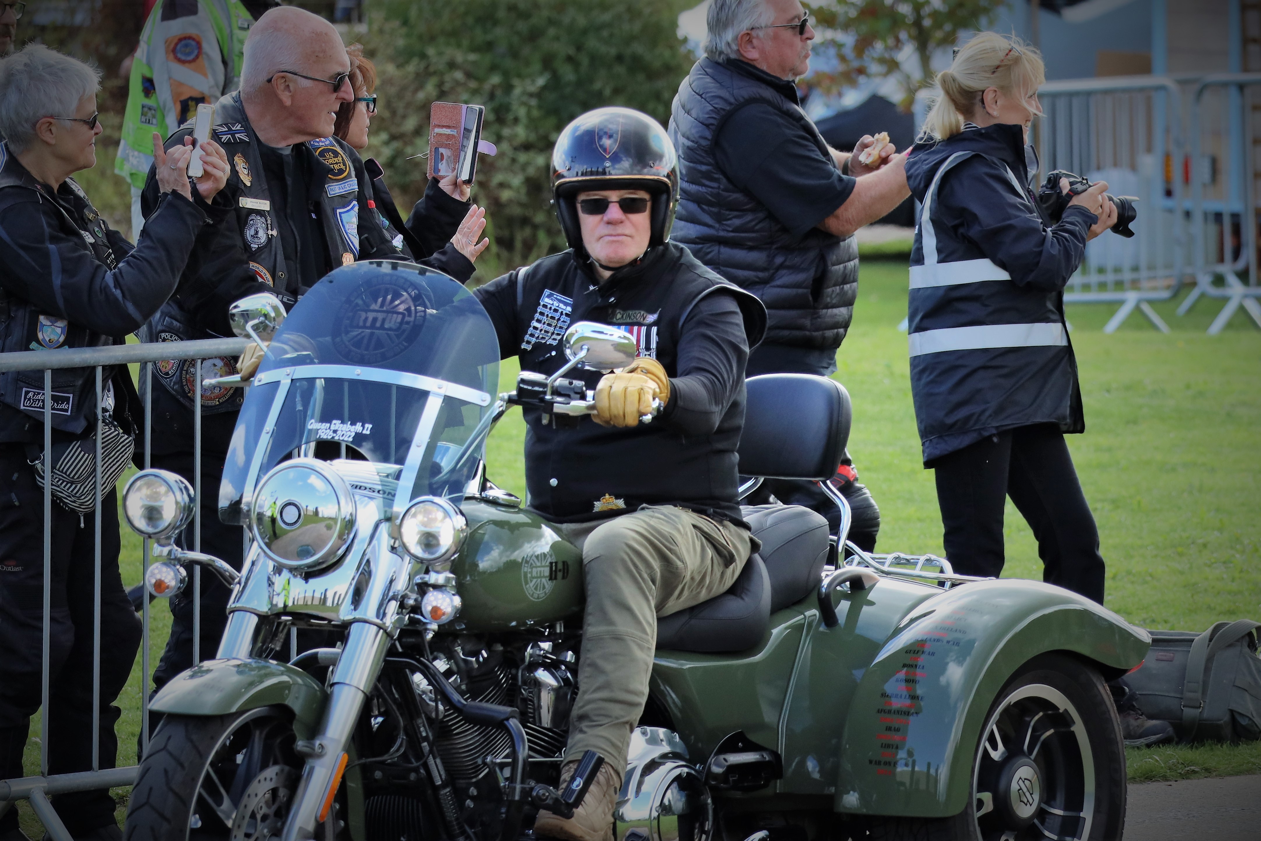Ride to the Wall founder Martin Dickinson arrives at the NMA (Picture: National Memorial Arboretum).