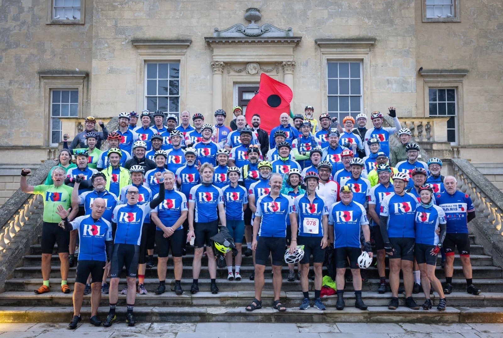 Riders setting off on the Royal British Legion's annual Pedal to Paris 050924 CREDIT The Royal British Legion’s Pedal to Paris Matt Alexander