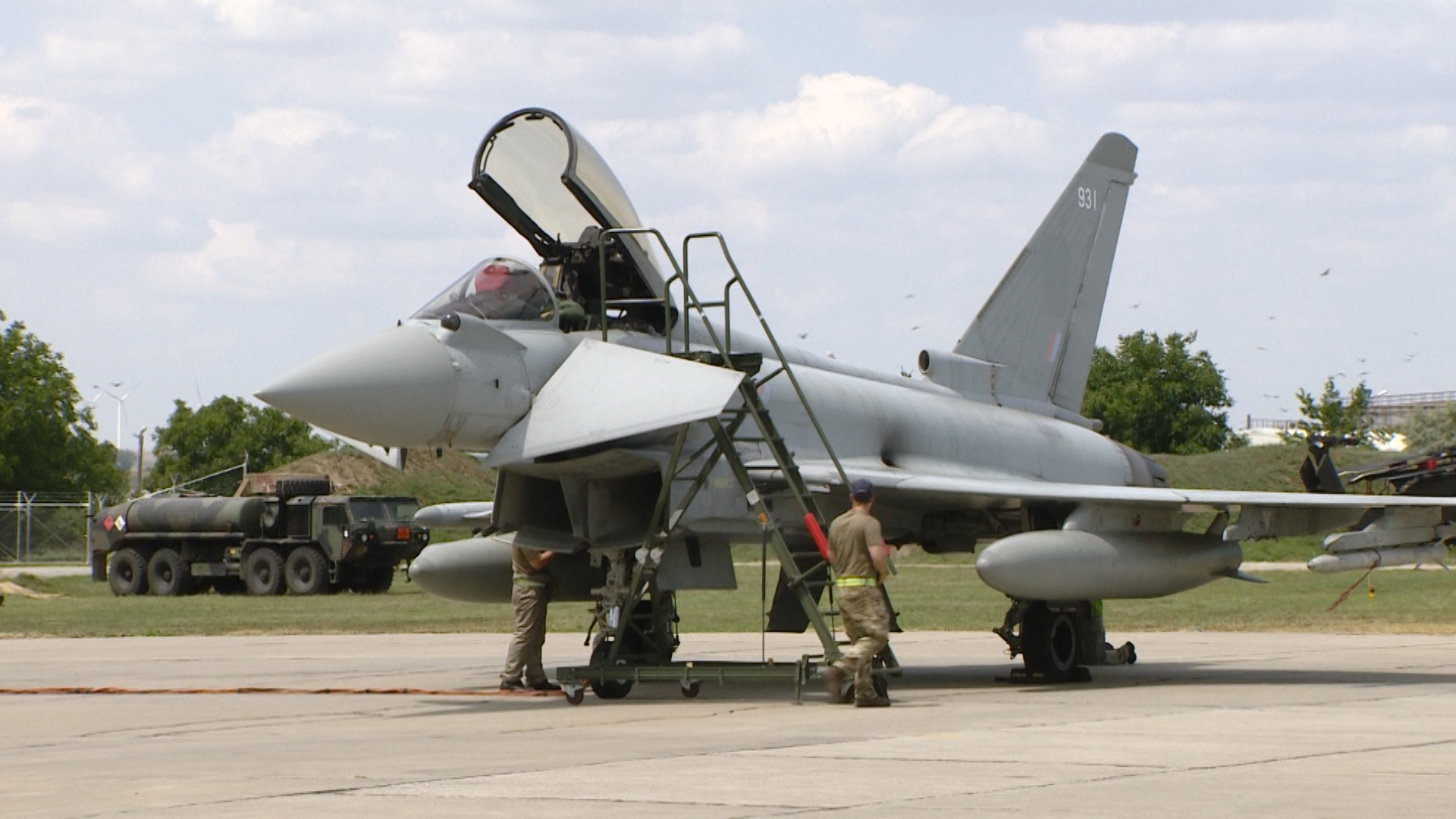 RAF Typhoon in Romania on NATO's enhanced Air Policing (eAP) mission.