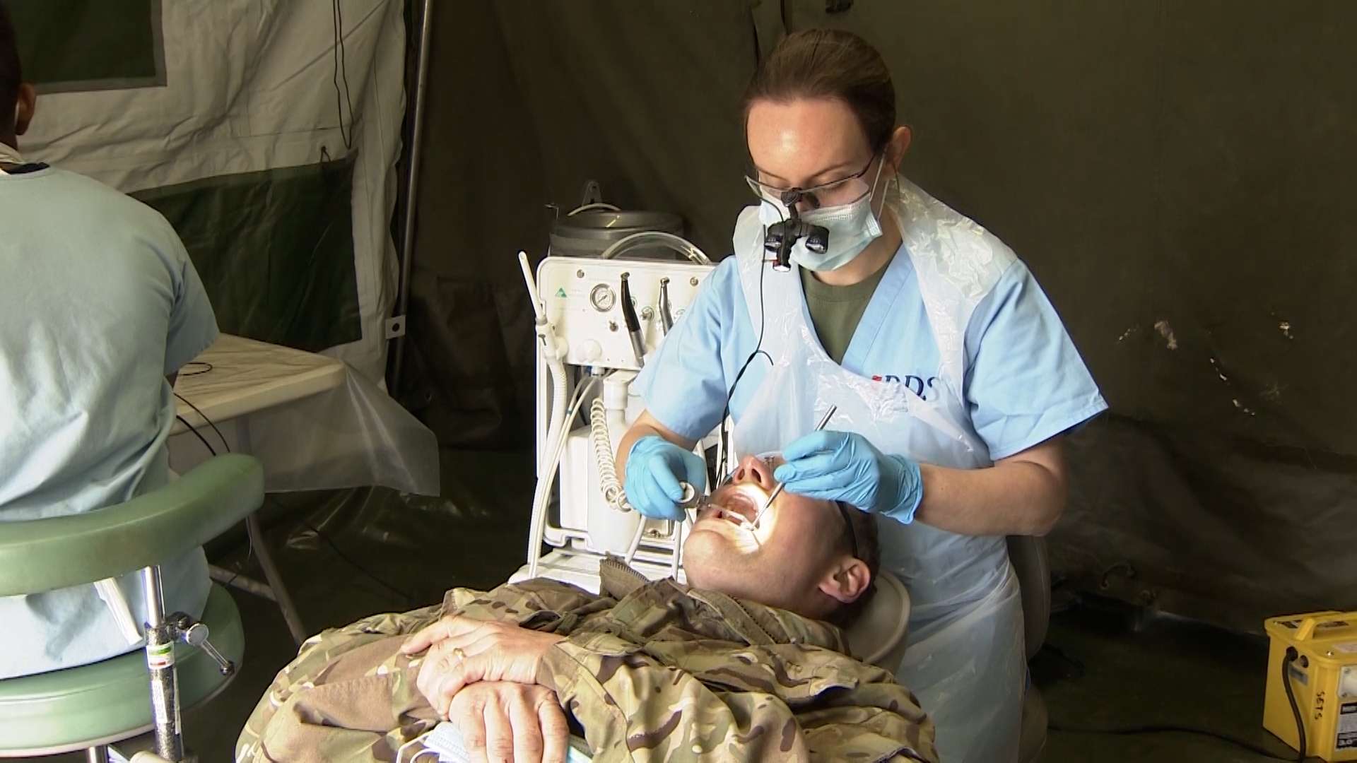 Royal Army Dental Corps Mobile Tented Facility Sandhurst 070521 CREDIT BFBS