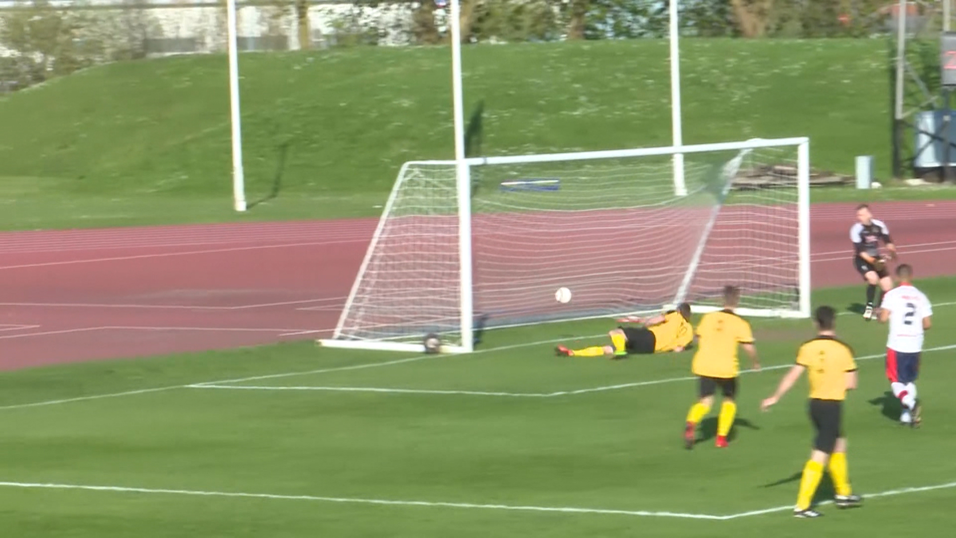 Jay Hubbard scoring for the Royal Engineers