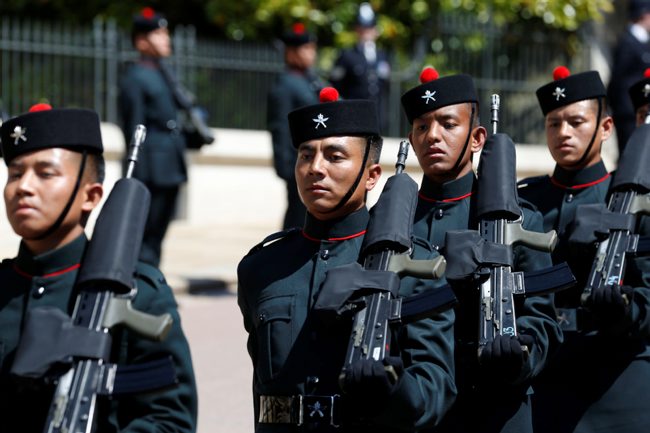 Royal Gurkha Rifles during Prince Harry's wedding