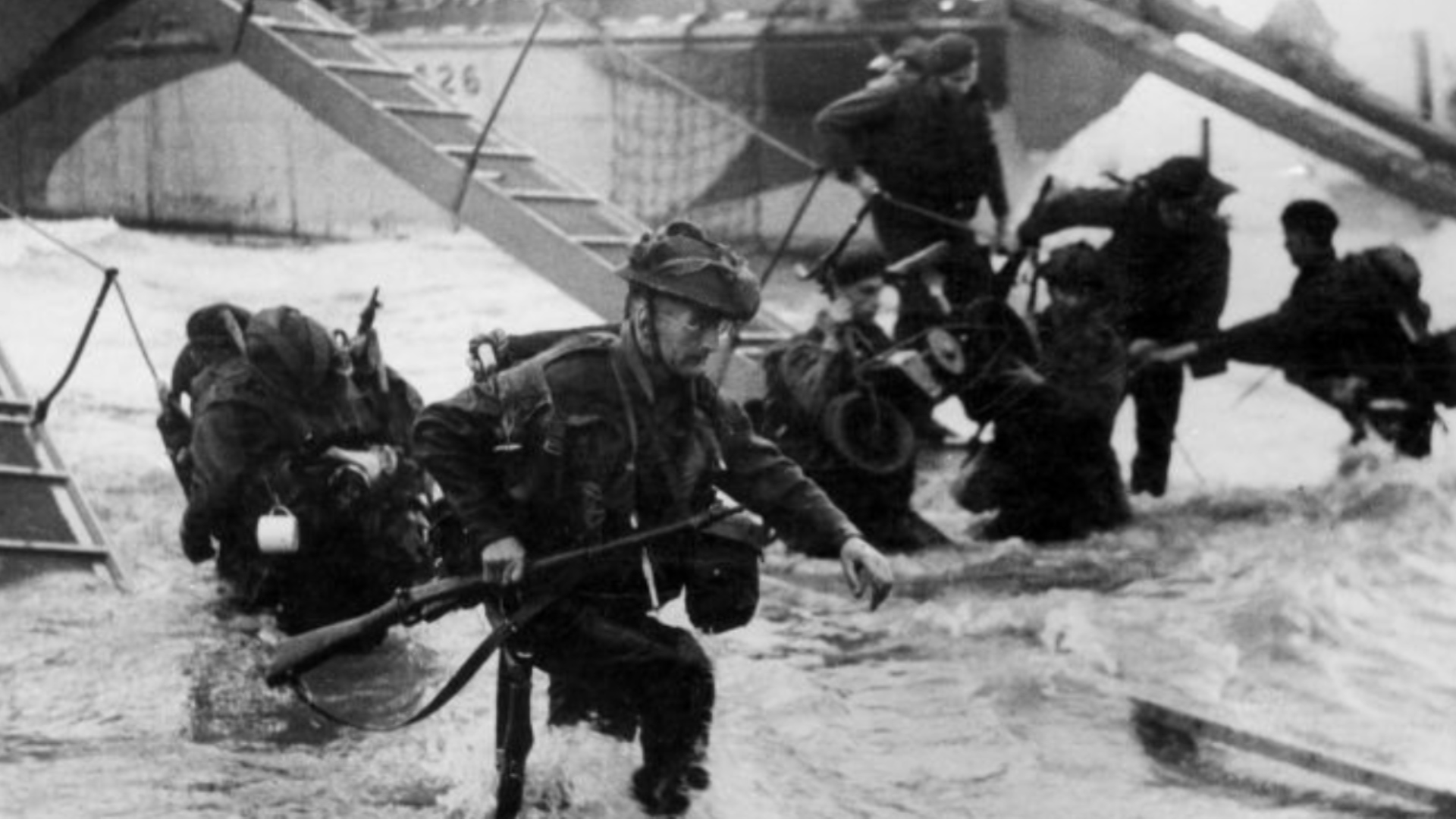 Royal Marine Commandos going ashore during D-Day (Picture: PA).